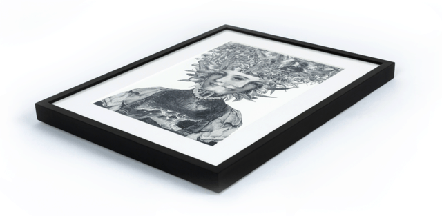 Bespoke black hand made picture frame with giclée print